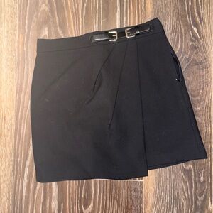 Zara Black Mini Skirt with Buckle Detail